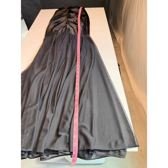 Vintage 90s Y2K Cache Strapless Mermaid Gown Black Ruched Sz 2 Dress Fairy Goth - Picture 15 of 15